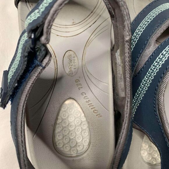 Dr. Scholl's Women's Dynomite Strappy Sandals Blue Leather Gel Cushion 8 M - Picture 7 of 8